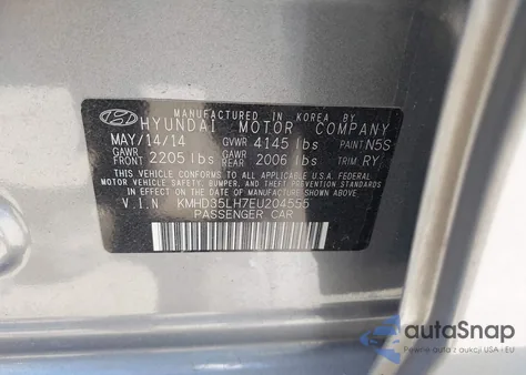 2014 Hyundai Elantra Gt from USA, damaged, VIN KMHD35LH7EU204555